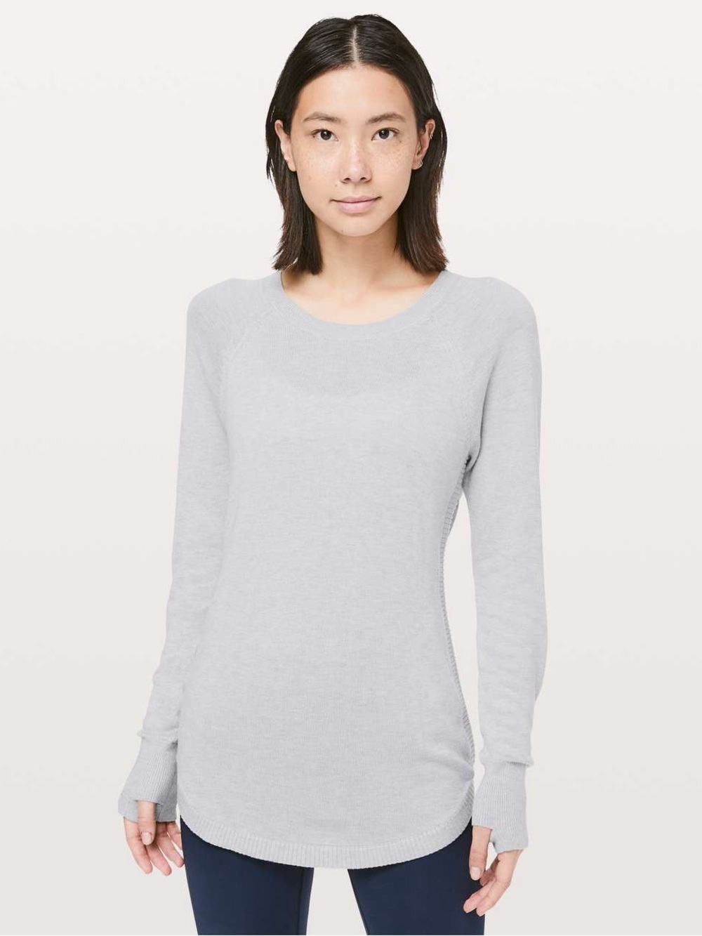Lululemon athletica Light Gray Hello Aloe Lightweight Pullover Sweater, Size 2